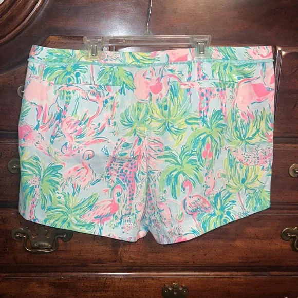 New with tags Lilly Pulitzer size 16 4” Adie Short Seasalt Blue On Parade Print - Picture 11 of 14